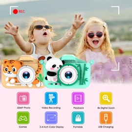IGGDOQI Kids Camera Toys for 3-12 Years Old Boys Girls, Portable Child Digital Video Camera, Kids Selfie Camera with Outdoor Play, Christmas Birthday Gifts for Toddler Age 3 4 5 6 7 8 9 (Green)