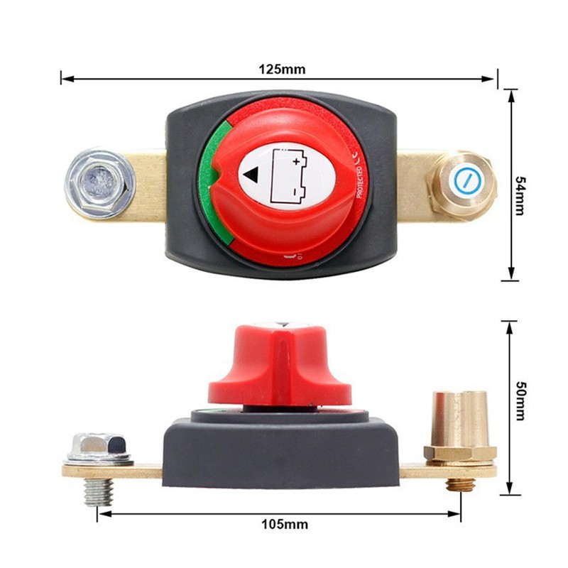 Battery Cut Off Switch, 12V-48V Side Post Master Disconnect Isolator,