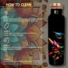 NATURALLY 32 oz Printed Desing Pure Copper Water Bottle for