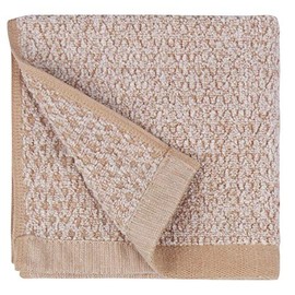 Everplush Diamant-Jacquard Waschlappen-Set, Polyester, Khaki, 6 x Washcloth (13 x 13 in), 6