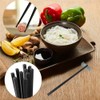 GYWHOOFT 10 Pairs Black Bamboo-Woven Chopsticks,Reusable Chopsticks,27 CM Long Chinese