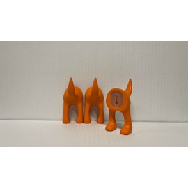 Ikea Set of 3 Dog Tail Hooks Hat Coat Key Wall Mounted Hanger (Orange)