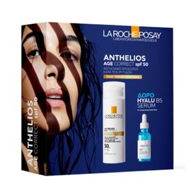 La Roche Posay Αnthelios Age Correct SPF50 Sunscreen Cream against Photoaging, 50ml & FREE Hyalu B5 Serum, 10ml