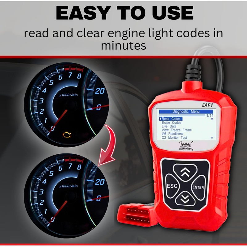 EasyAutoFix EAF1 OBD2 Car Scanner - Professional Automotive Diagnostic Tool