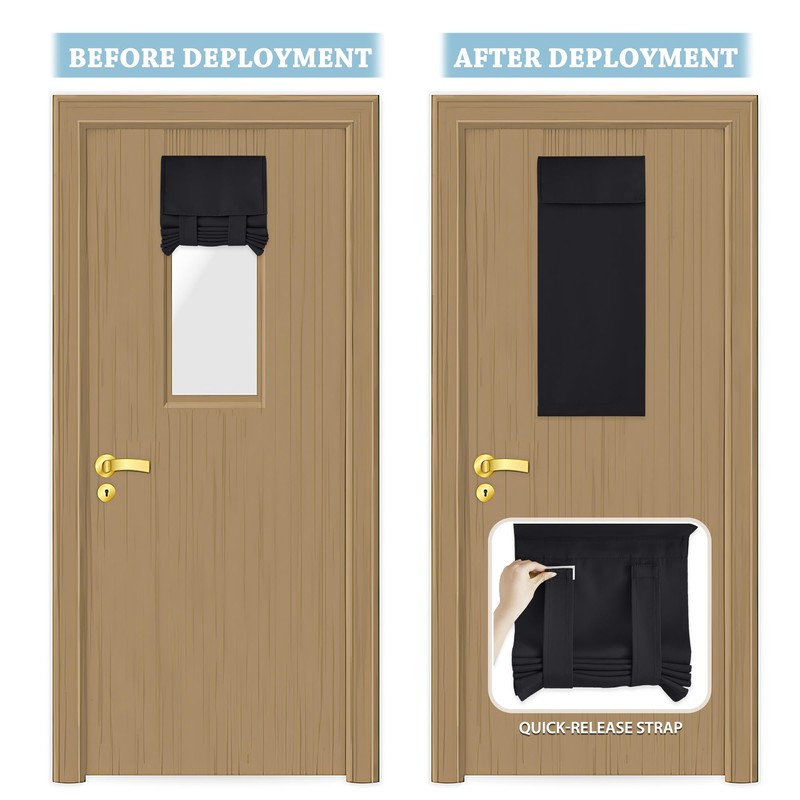 RYB HOME Classroom Door Window Cover, Blackout Shades for Classroom