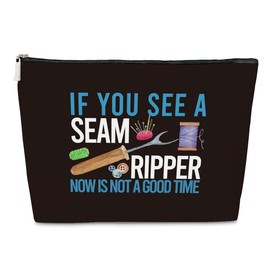 JioJio Chan Knitting Accessory for Women Makeup Bag, If You See A Seam Rlpper Now Is Not A Good Time, Knitting Supply Yarn Project Bag, Crochet Stuff and Gift, Crocheting Item