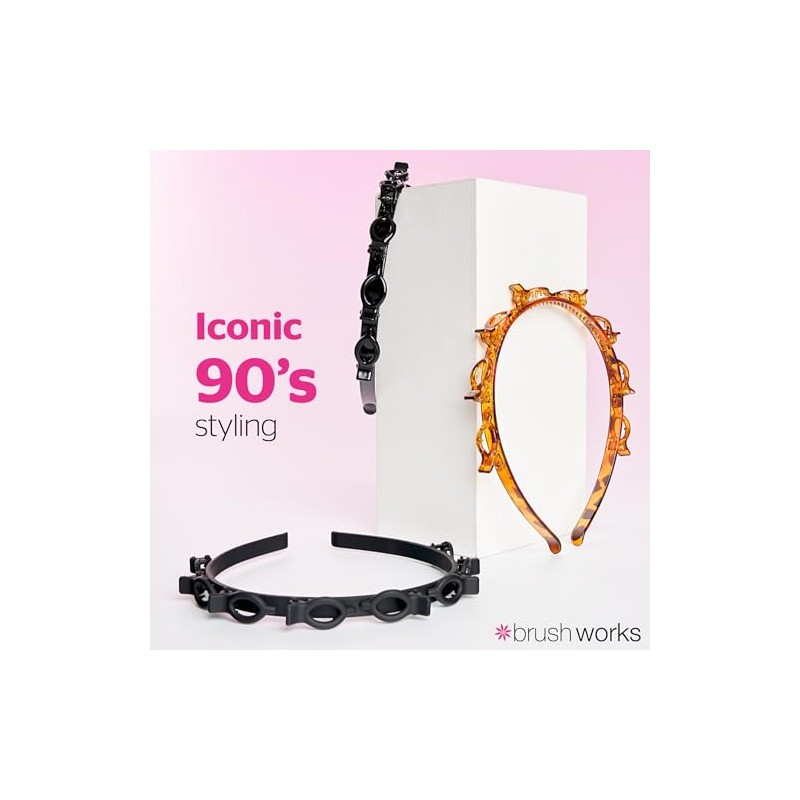 Brushworks Butterfly Clip Headbands - 3 Pack