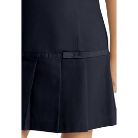 Classroom School Uniforms girls Pleated Bow Jumper Dress, Navy Blue, 5 US