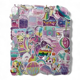 NIMMY Friends 50 Pcs Assorted Vinyl Stickers - Perfect for Party Bags, DIY Decoration, and Personalizing Laptops, Water Bottles, Phone Cases, Bedroom, School Lunchboxes and More (Cute Cakes)