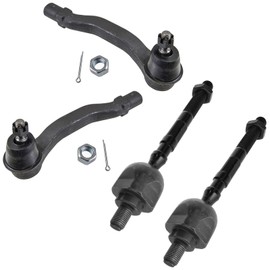 TRQ Front Inner and Outer Tie Rod Set Compatible with 1994-1997 Acura Integra 1992-1995 Honda Civic 1993-1997 Civic del Sol