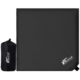 FIELDOOR Inflatable Air Cushion, Black, High Density Urethane Foam, 0.94 inch (24 mm) Large Valve, Width 17.7 x Depth 17.7 x Height 2.0 inches (45 x 4