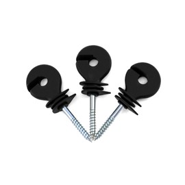 QWORK® 20Pcs Electric Fencing Ring Insulators, Wire Mesh Ring Insulator, Wooden Post Insulator Screw-in, for Ropes, Wires and Strands.