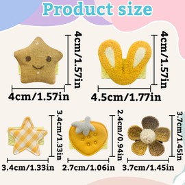 LuckyOpt 5 PCS Pet Hair Clips Set, Cute Dog Barrettes for Small Dogs, Short Hair Clips for Tea Cup, Cats, Rabbits, Puppy, Dog Hair Bows (Yellow)