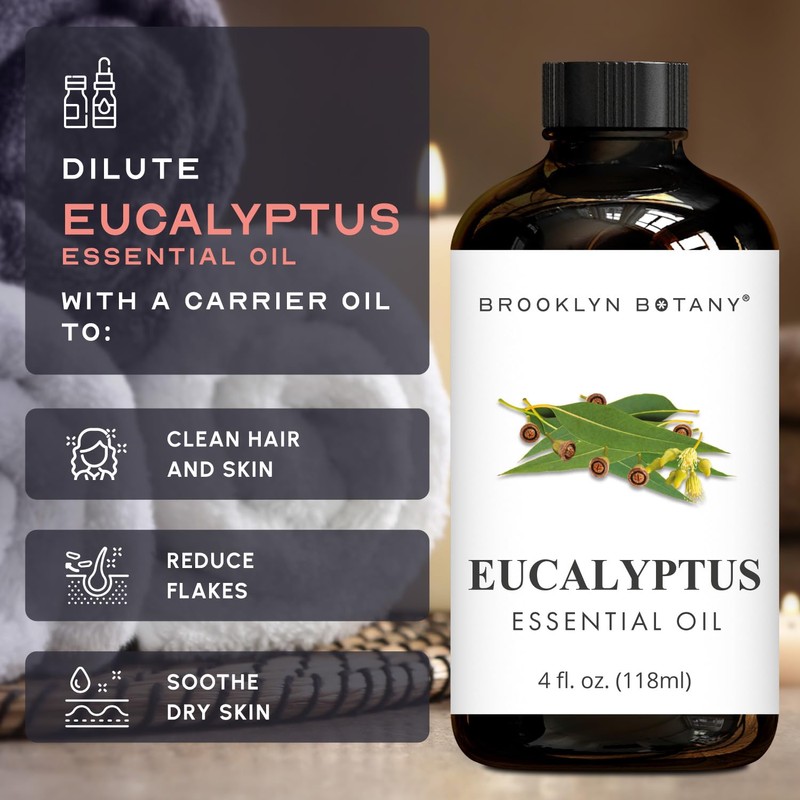 Brooklyn Botany Eucalyptus Essential Oil - Huge 4 Fl Oz
