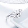 925 Sterling Silver Heart Engagement Stackable CZ Finger Ring for