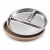 3-Pack Stainless Steel Divided Suction Plates for Kids – 3-Section