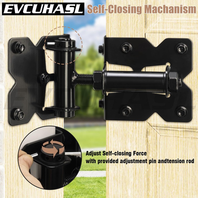 Self Closing Gate Hinges Heavy Duty for Vinyl/Wooden Fence Gates,