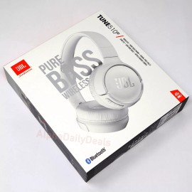 JBL Tune 510BT Wireless Bluetooth On Ear Stereo Headphones Mic Bass White