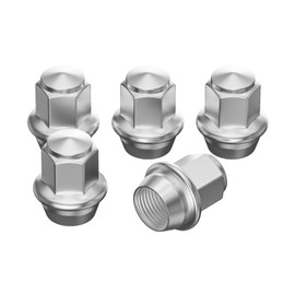 Homvvi Set of 5 Wheel Nuts M12 x 1.5, Solid One-piece Design Chrome Wheel Lug Nuts for Ford Focus Fiesta Alloy Wheels, 19MM Hex Bolt Lug Nuts Anti-rusting Updated