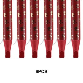 TgoBeauty 6pcs Peel-Off Eyebrow Pencil Microblading Eyebrow Pencil Tattoo Eyebrow Makeup Natural Long Lasting Eye Brow Permanent Makeup (Red)