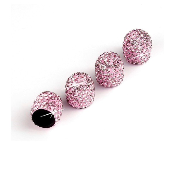 Bling Dust Caps, 4 Pack Sparkling Handmade Crystal Diamond Rhinestone