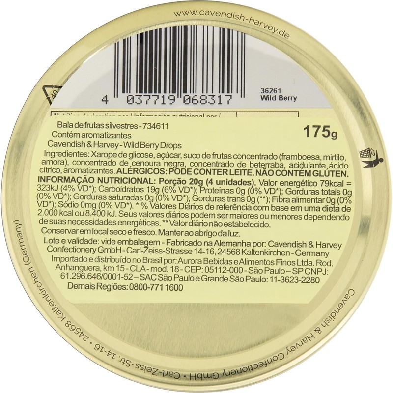 Cavendish & Harvey Wild Berry 6.1 oz (175 g) with