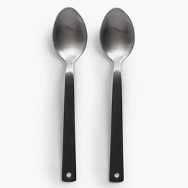 Barebones Flatware, Set of 2 - Minimalist Modern Outdoor Utensils (Polished)
