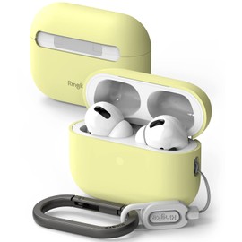 Ringke Silicone Case Compatible with AirPods Pro 2 Case, Slim Lightweight Cover Designed for AirPods Pro 2nd Generation Case - Mellow Yellow