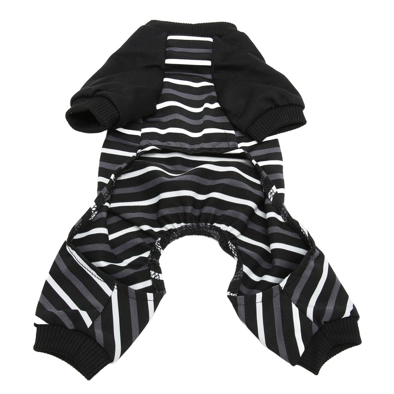 Dog Pajamas Warm Comfortable Stretchy 4 Legs Striped Dog Pajamas