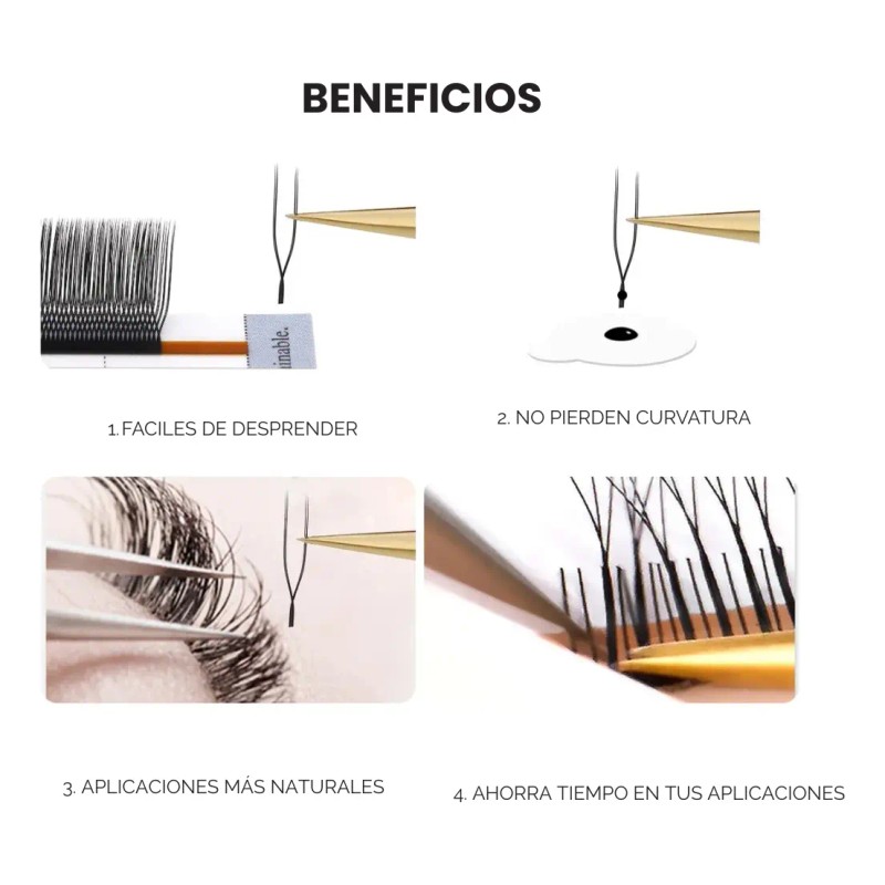 Pestañas Nagaraku 2d Uu Volumen Natural Extensiones Pestaña