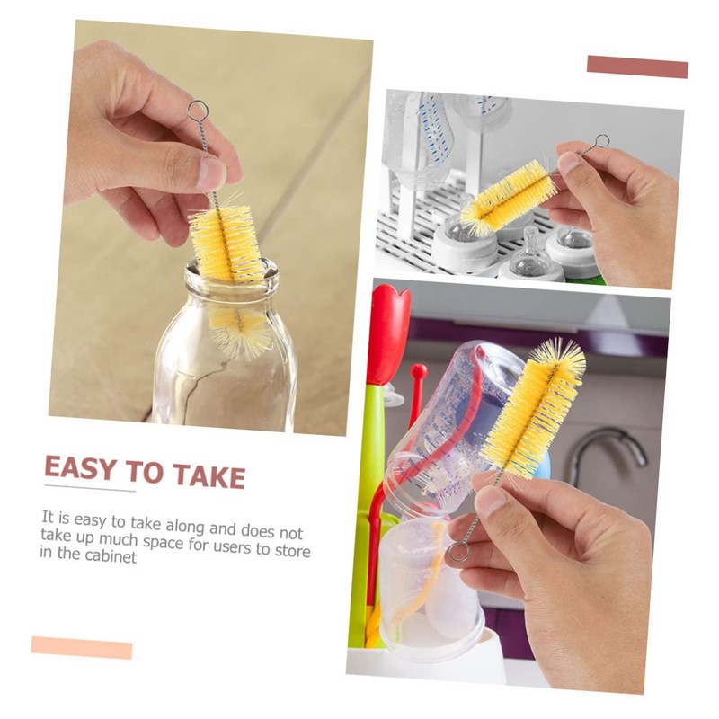 Baluue 2sets Baby Bottle Cleaning Brush Portable Multi-Function Gentle Cleaning