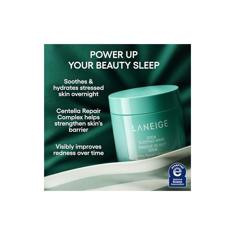 Laneige Mascarilla Dormir Cica Coreana Piel Sensible Hidratación Calmante Reparación