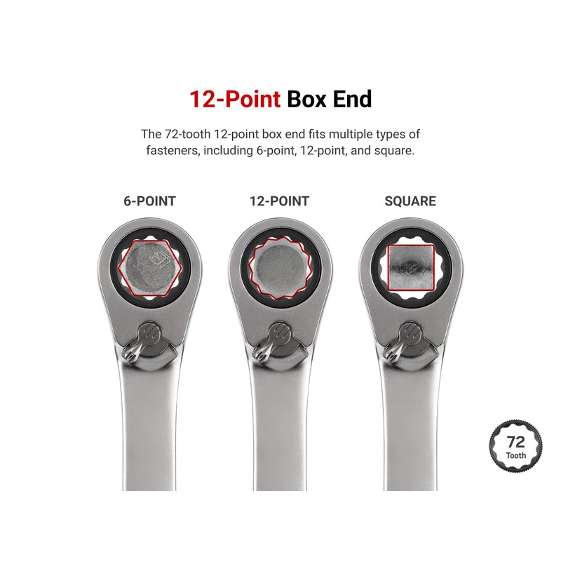 TEKTON 15/16 Inch Reversible 12-Point Ratcheting Combination Wrench | WRC23324
