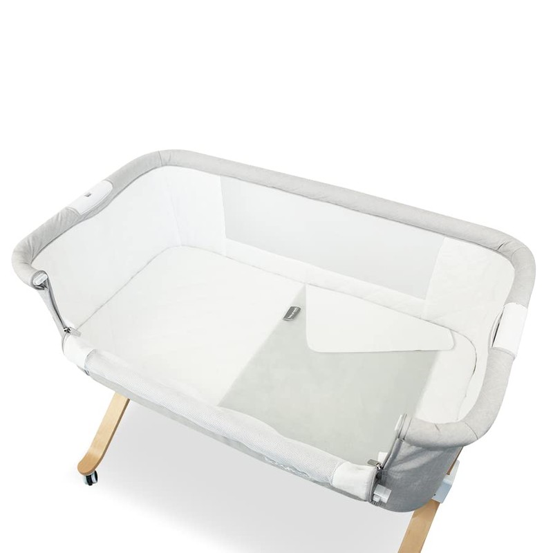 Babyhood Luxurious Breathe Eze Mattress Protector Sheet, Small, Grey/White