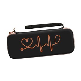 TENOL Stethoscope Carrying Case Travel Storage Bag with Pocket Waterproof Wear Resistant with Wrist Strap Professional Organizer, Black