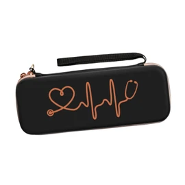 TENOL Stethoscope Carrying Case Travel Storage Bag with Pocket Waterproof Wear Resistant with Wrist Strap Professional Organizer, Black