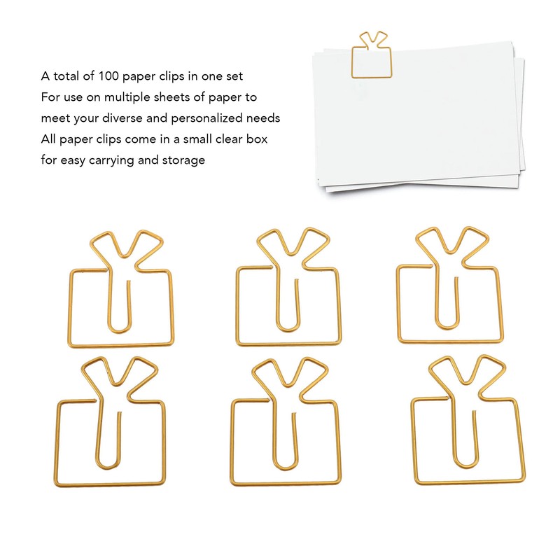 100PCS Funny Cute Paperclips Decorative Metal Small Journaling Paper Clamps
