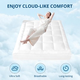 YUGYVOB Mattress Pad Extra Thick, Cooling, and Breathable Full Size Mattress Topper 8-21" Deep Pocket Soft Down Alternative Fill