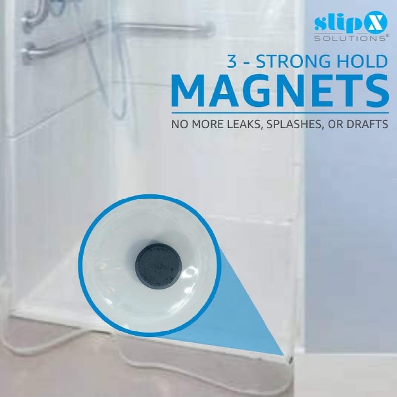 SlipX Solutions Protected Shower Stall Curtain Liner 54" x 78",