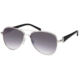 styleBREAKER Women's Sunglasses Black Gestell Silber-Schwarz / Glas Grau verlaufend