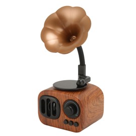 Portable Wireless Radio Speaker, Vintage Wood Grain, BT Speaker with USB Flash Drive, Memory Card, AUX for Home Outdoor Travel