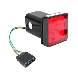 UBOG Trailer Hitch Covers,Hitch Light,Car Accessories Trailer Hitch Light,Square Tow Hitch Covers,Hitch Lights 2 Inch Receiver,with 12 Led Red Brake Light, Suitable for Towing Truck RV and SUV