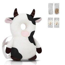 WKC Mochila protectora de cabeza de bebé con rodilleras y calcetines antideslizantes, seguridad para niños pequeños para gatear y caminar (estilo 24)