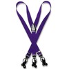 Men's Solid PURPLE SUSPENDERS Y Shape Back Elastic Button &