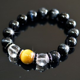 [] Natural Stone Power Stone bracelet 12 mm Ball Blue Tiger Eye Amulet; AMBR – 113 