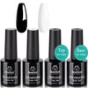 Beetles Gel Nail Polish Set- 4Pcs 7.5ml Black White Gel