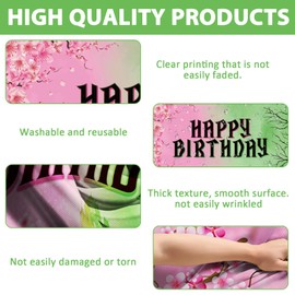 Wicked Birthday Decorations, Green and Pink Wicked Happy Banner, Witch Birthday Backdrop Party Decorations Photo Props 59*39in Suitable for Parties of All Ages