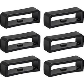 6Pcs Black 22Mm Watch Strap Holder Loop, Silicone Watch Band Keeper Retainer Fastener Ring Parts Smartwatch Accessories for Smartwatch Bands Smart Watch Band Wristband Replacement Smartwatch Bands