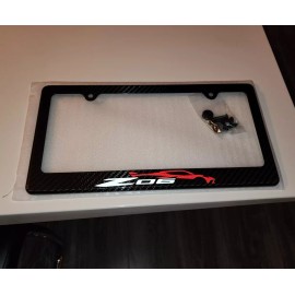 Reflective 2022 Corvette z06 C8 Black 100% Carbon Fiber License Plate Frame