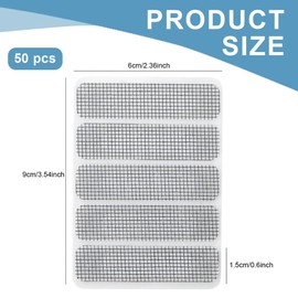 NOPKESV 50-teiliges Fliegennetz-Reparaturset, Moskitonetz, selbstklebender Insektenschutz, Fenster-Moskitonetz (Grau), Fliegengitter, Insektennetz-Reparaturset, Klettverschluss